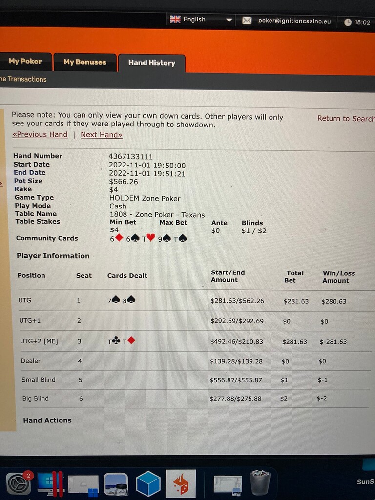 Just submitted BBJP for 1/2 holdem Poker Chat Ignition Forum